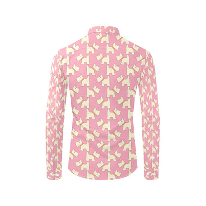 Scottish Terriers Print Design LKS306 Men's Long Sleeve Dress Shirt