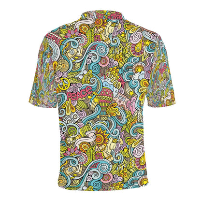 Hippie Print Design LKS301 Men Polo Shirt