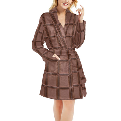 Chocolate Pattern Print Design 03 Women's Fleece Robe