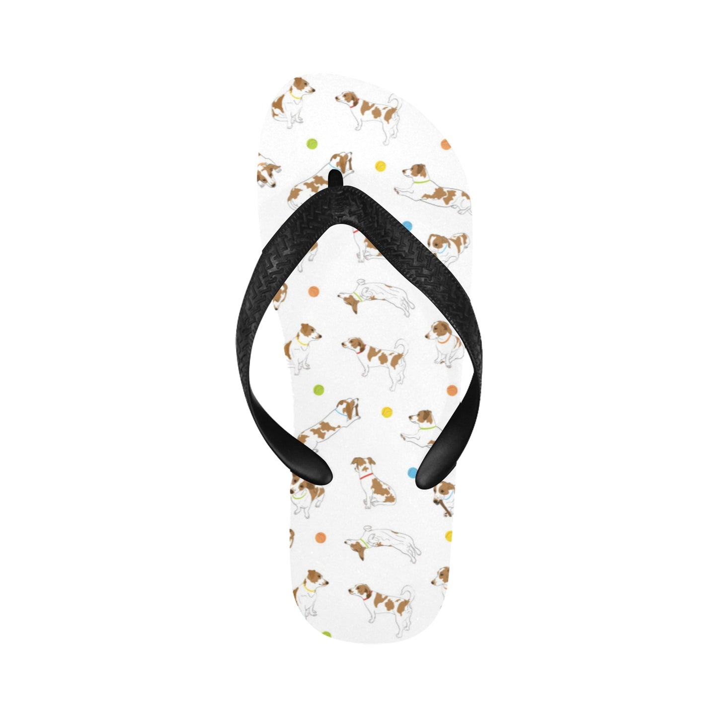 Russell Terriers With Balls Print Design LKS307 Flip Flops
