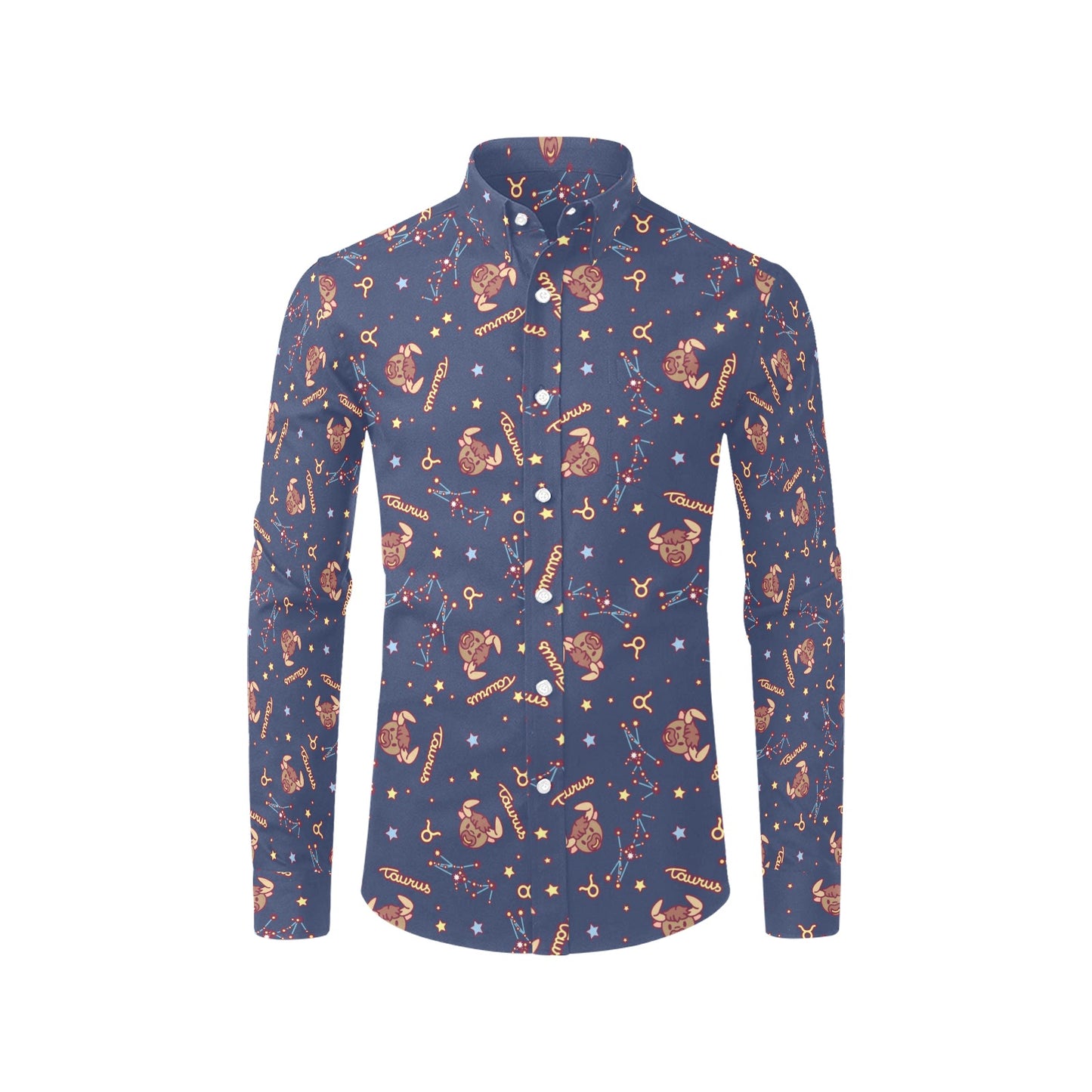 Taurus Print Design LKS304 Men's Long Sleeve Dress Shirt