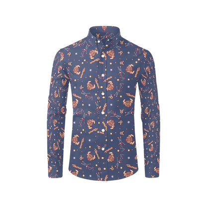 Taurus Print Design LKS304 Men's Long Sleeve Dress Shirt