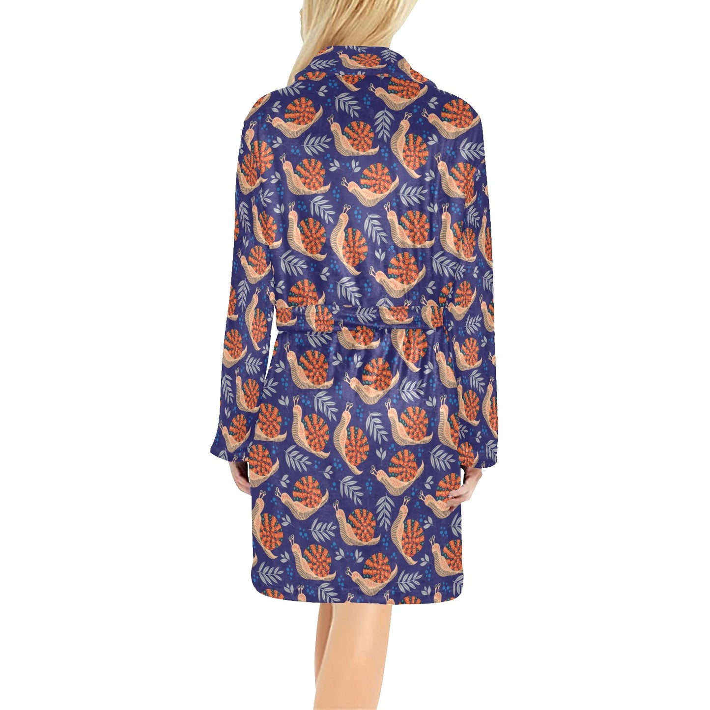 Snail Print Design LKS401 Women's Fleece Robe