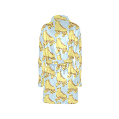 Roller skate Pattern Print Design A03 Women's Fleece Robe