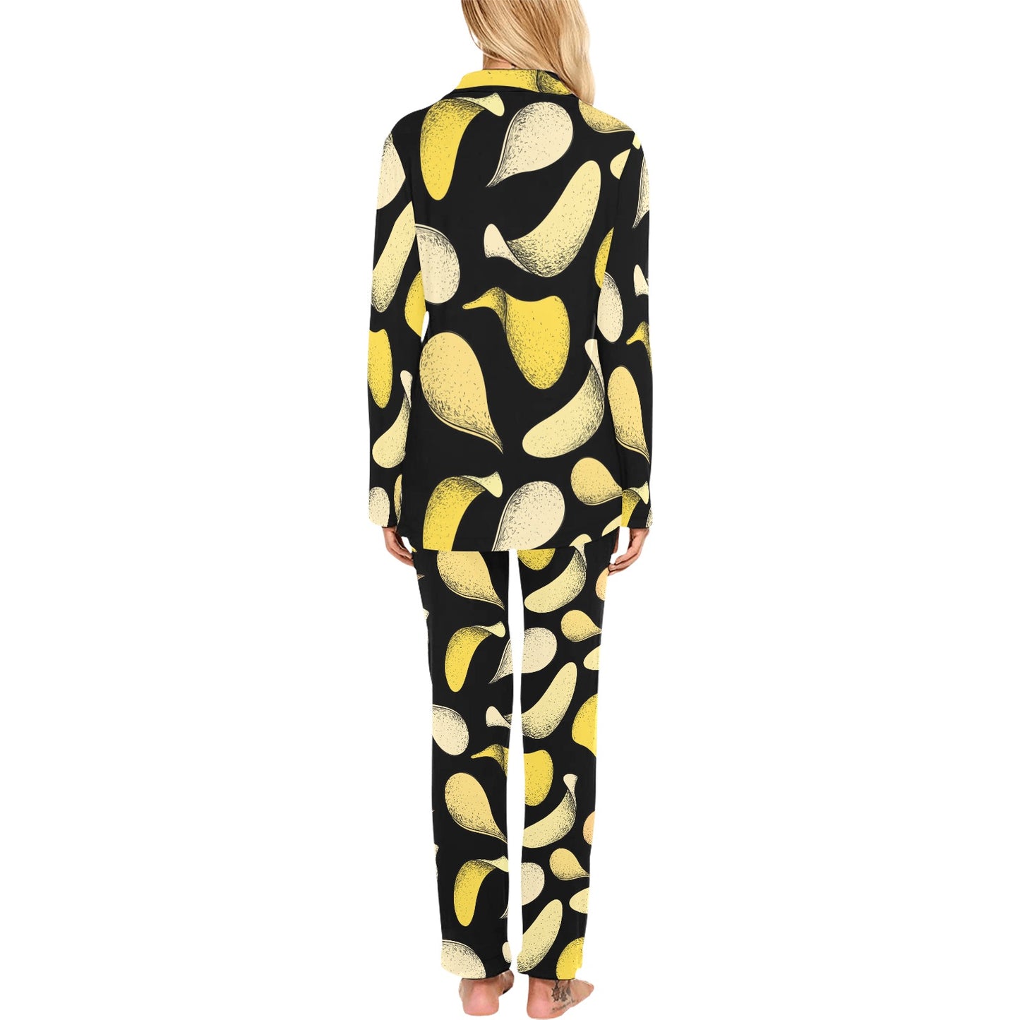 Potato Pattern Print Design A02 Women's Long Pajama Set