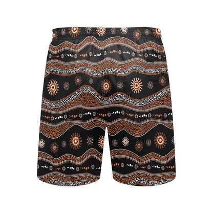 Aboriginal Print Design LKS404 Men's Swim Trunks Beach Shorts