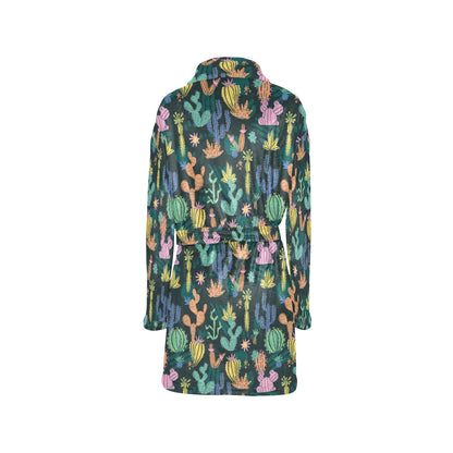 Cactus Pattern Print Design 05 Women's Fleece Robe