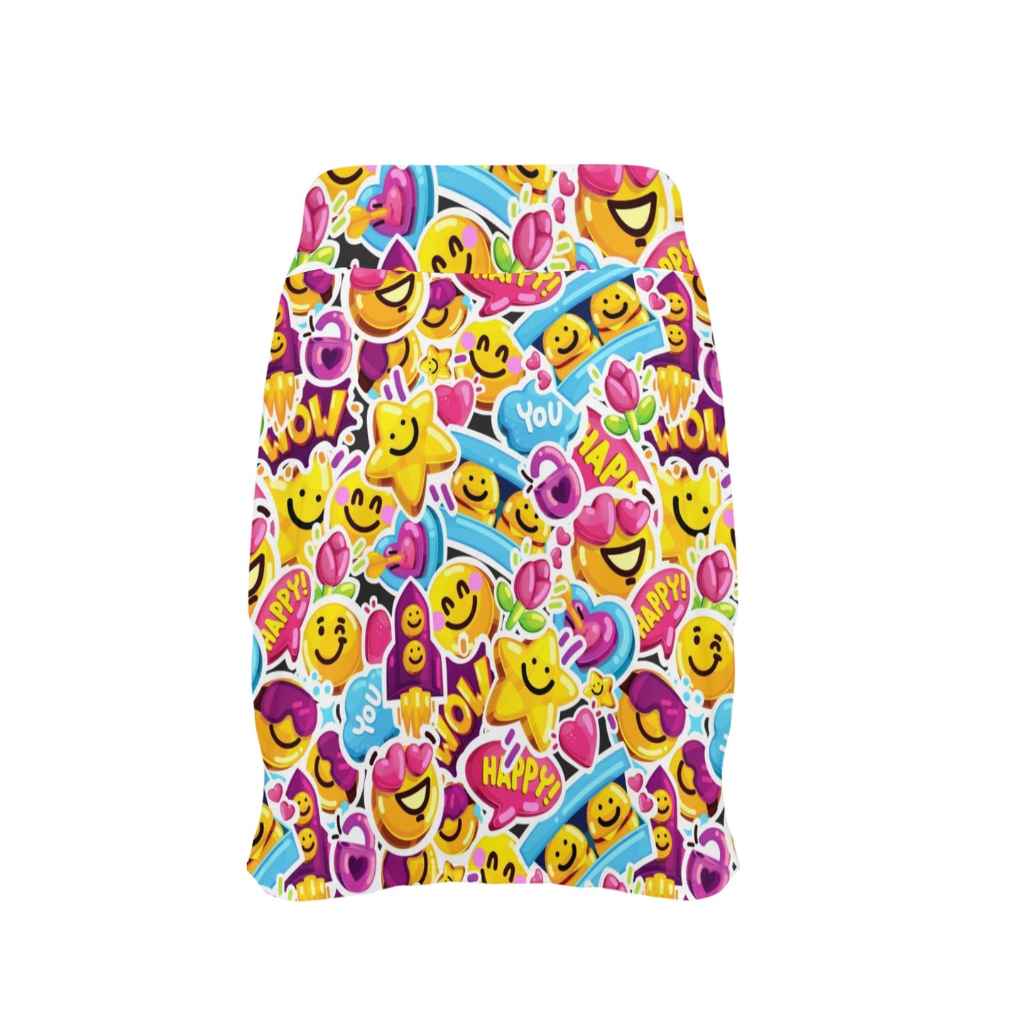 Emoji Sticker Print Pattern 17" Golf & Pickleball Skort with Pockets