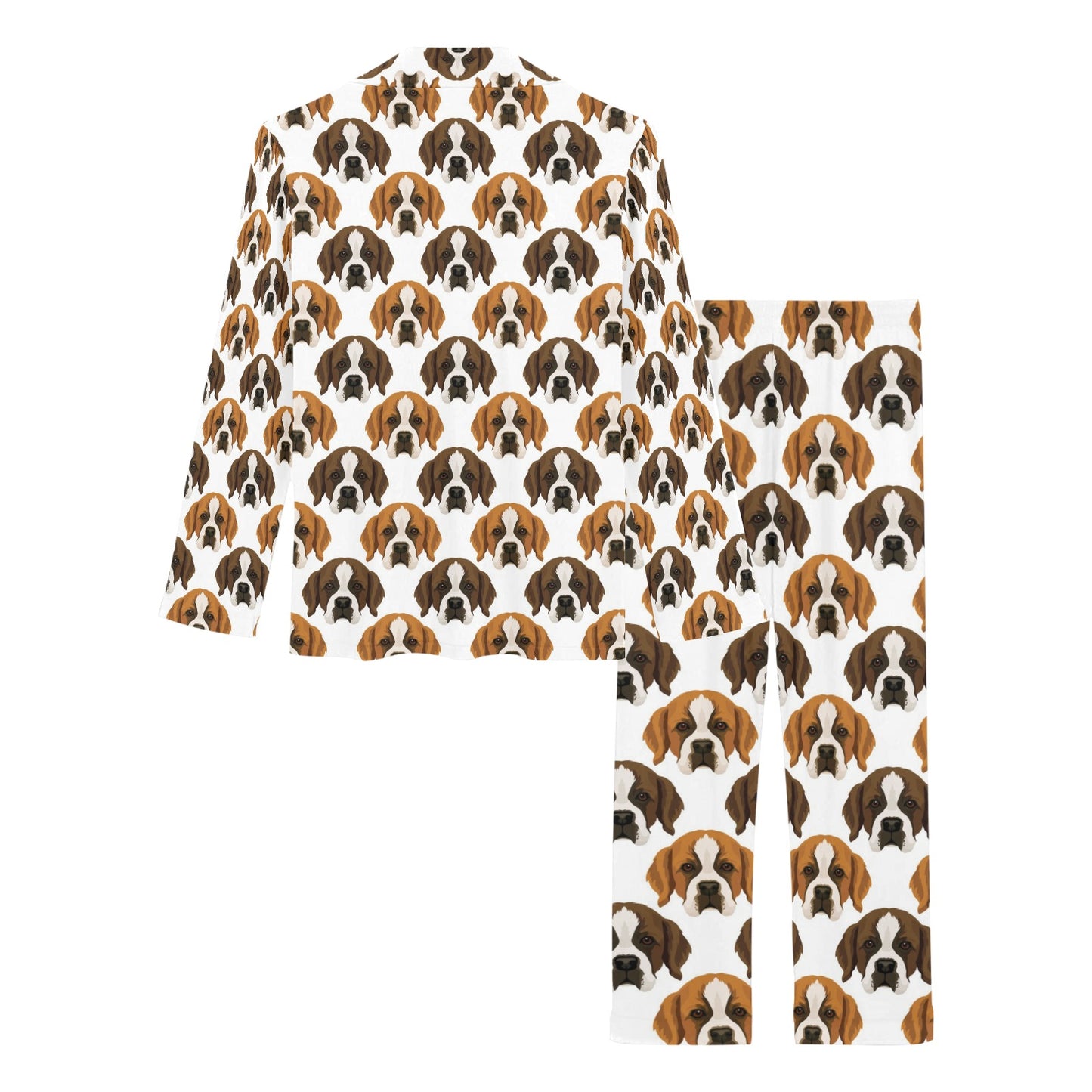 St Bernards Print Design LKS301 Women's Long Pajama Set