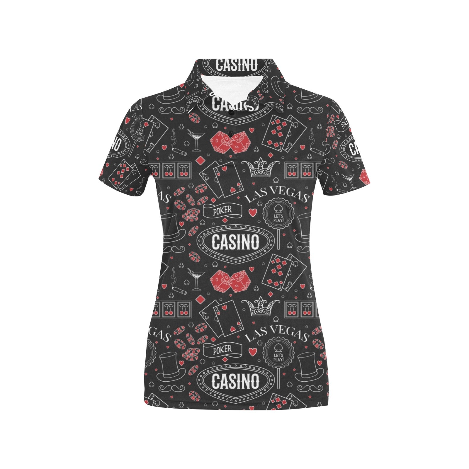 Casino Pattern Print Design 04 Women's Polo Shirt