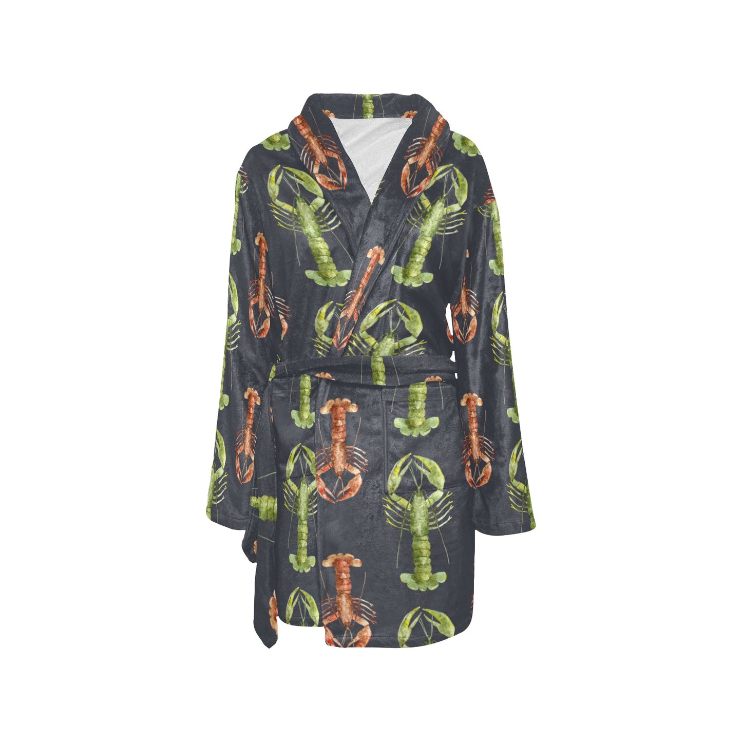 Lobster Pattern Print Design 01 Women's Fleece Robe
