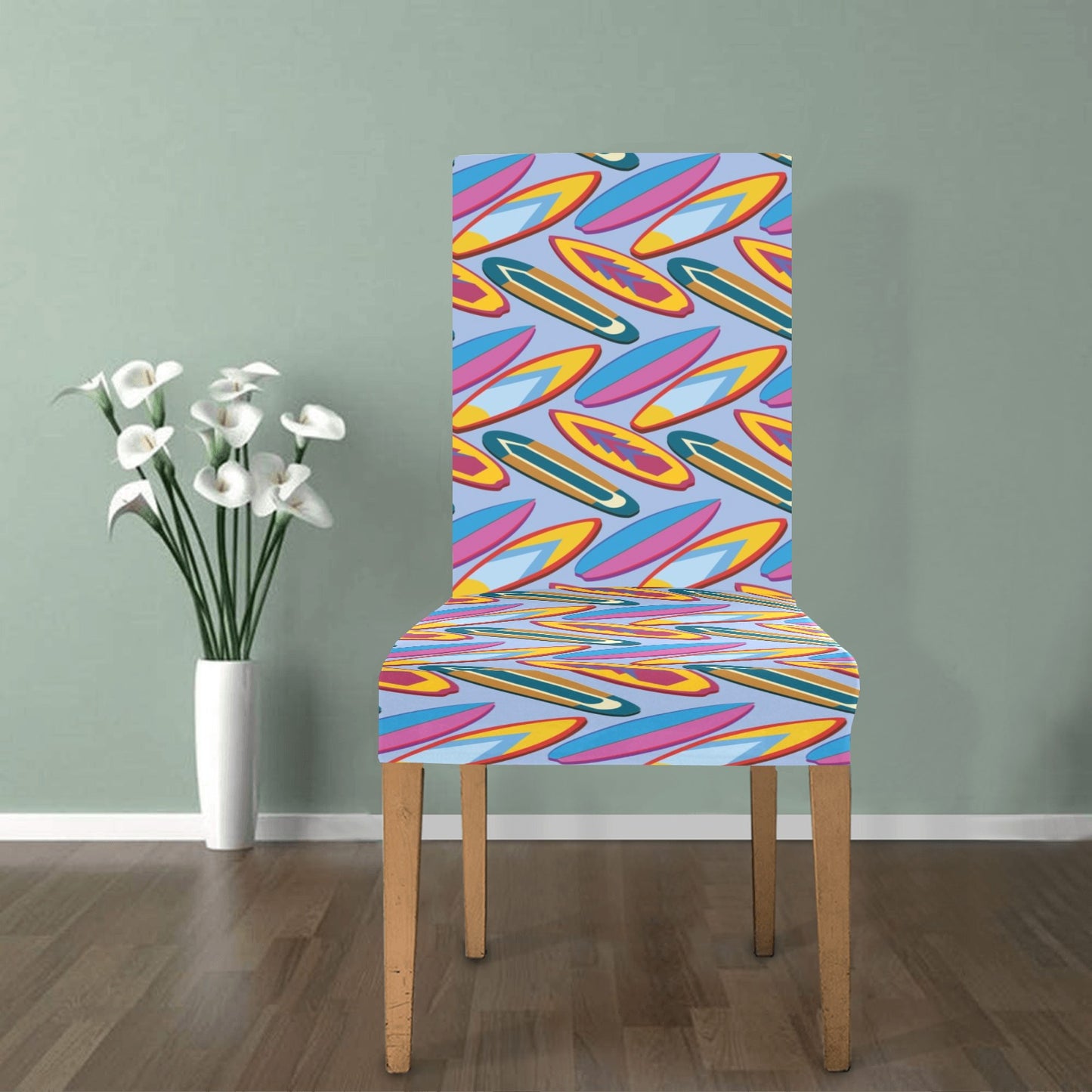 Surfboard Pattern Print Design LKS303 Dining Chair Slipcover