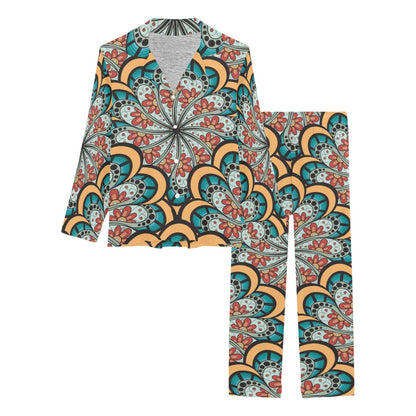 Mandala Pattern Print Design 01 Women's Long Pajama Set