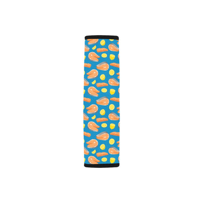 Salmon Steak With Lemon Print Design LKS308 Car Seat Belt Cover