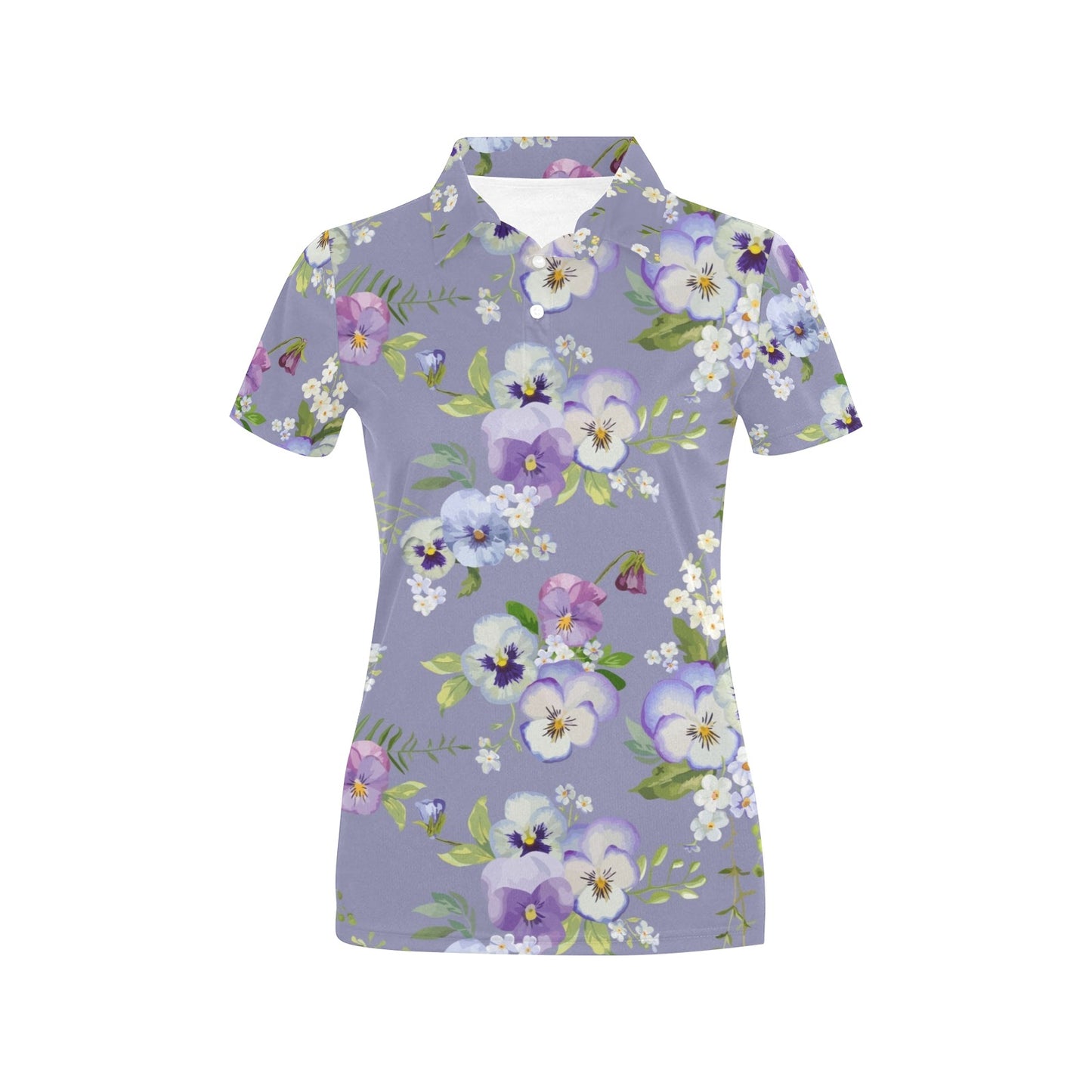 Pansy Pattern Print Design PS05 Women's Polo Shirt