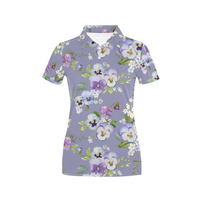 Pansy Pattern Print Design PS05 Women's Polo Shirt