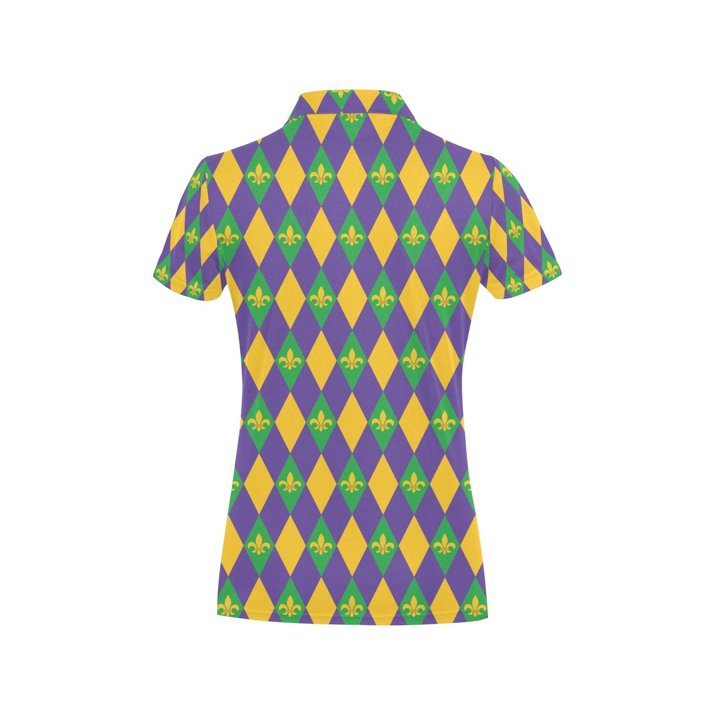 Mardi Gras Pattern Print Design 05 Women's Polo Shirt