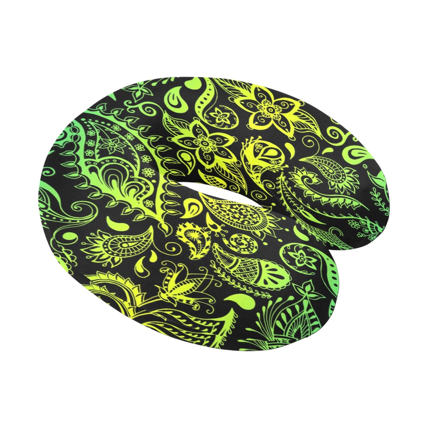 Paisley Green Design Print U-Shaped Travel Neck Pillow