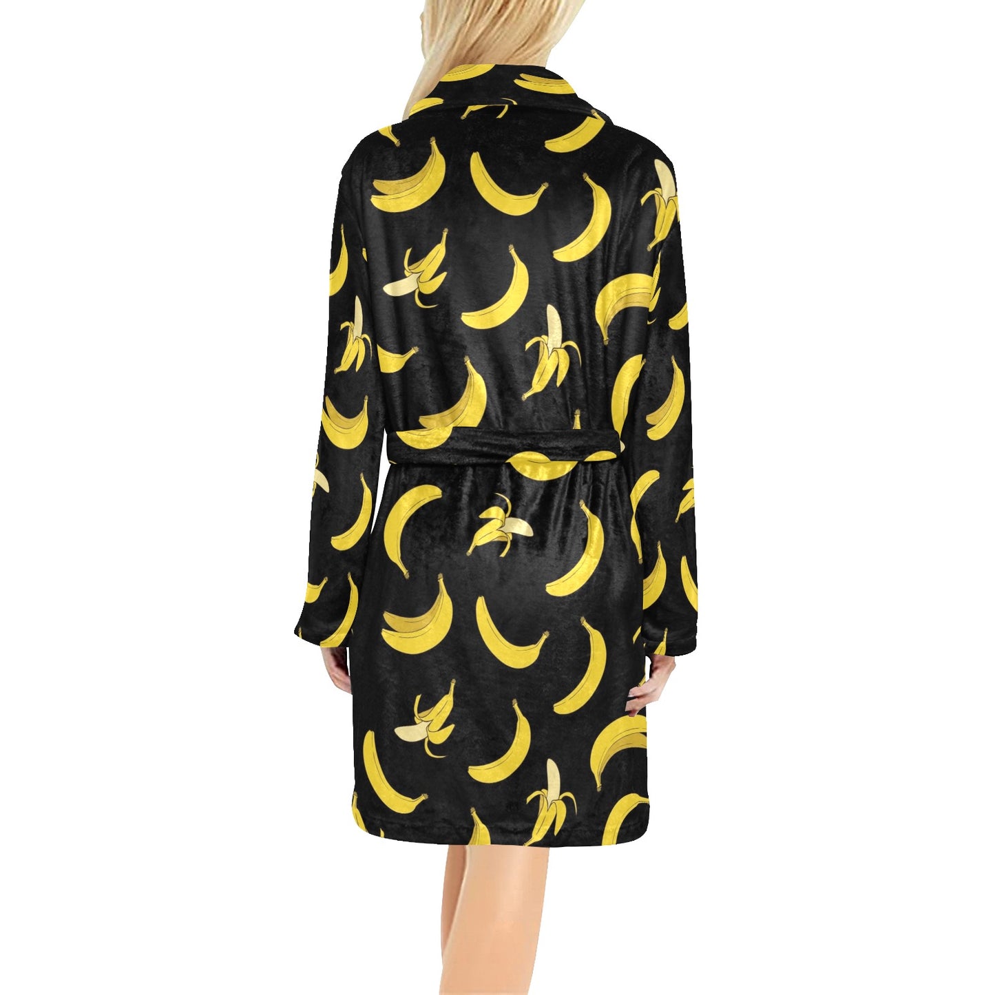 Banana Pattern Print Design BA05 Women's Fleece Robe