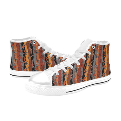 lizard Print Design LKS403 Men's High Top Canvas Shoes