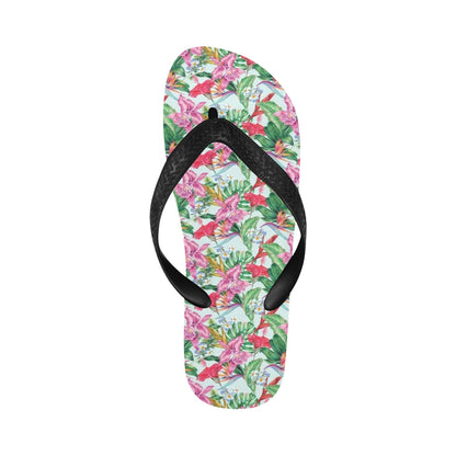 Tropical Flower Print Design LKS304 Flip Flops