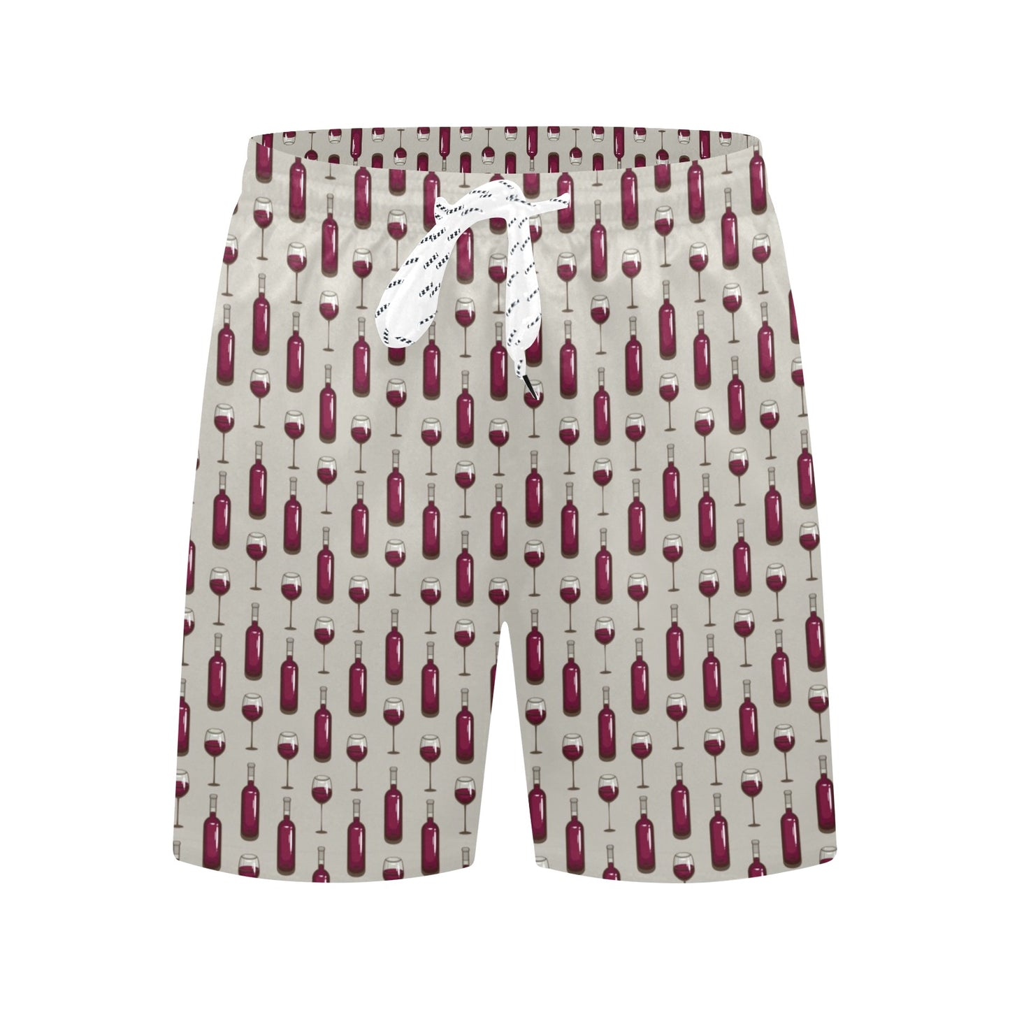 Wine Bottle Pattern Print Men's Swim Trunks Beach Shorts