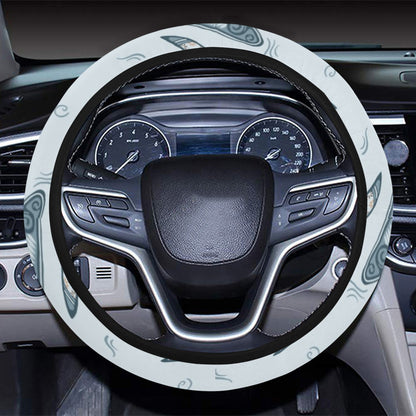 Surfboard Print Design LKS306 Steering Wheel Cover with Elastic Edge