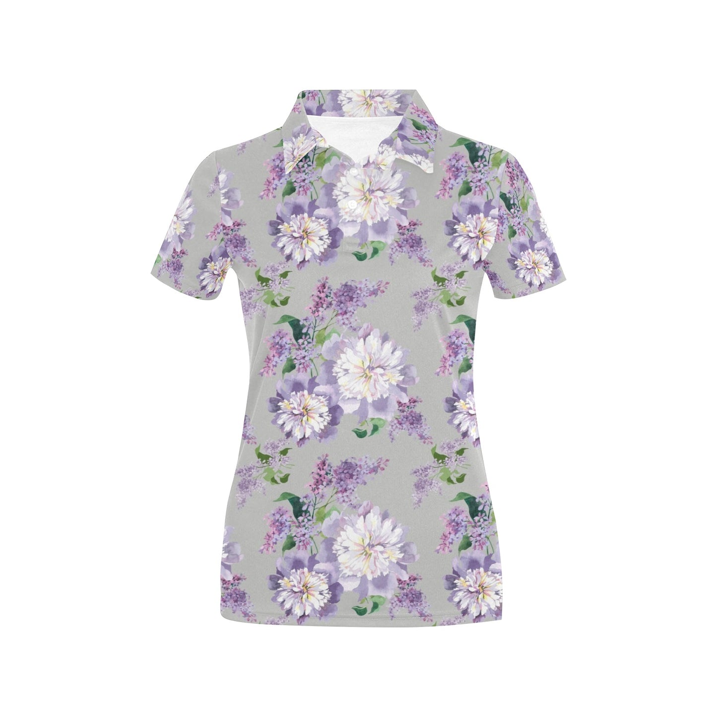 Lilac Pattern Print Design LI07 Women's Polo Shirt