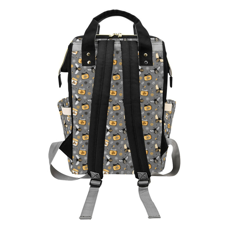 Honey Bee Print Design LKS301 Diaper Bag Backpack