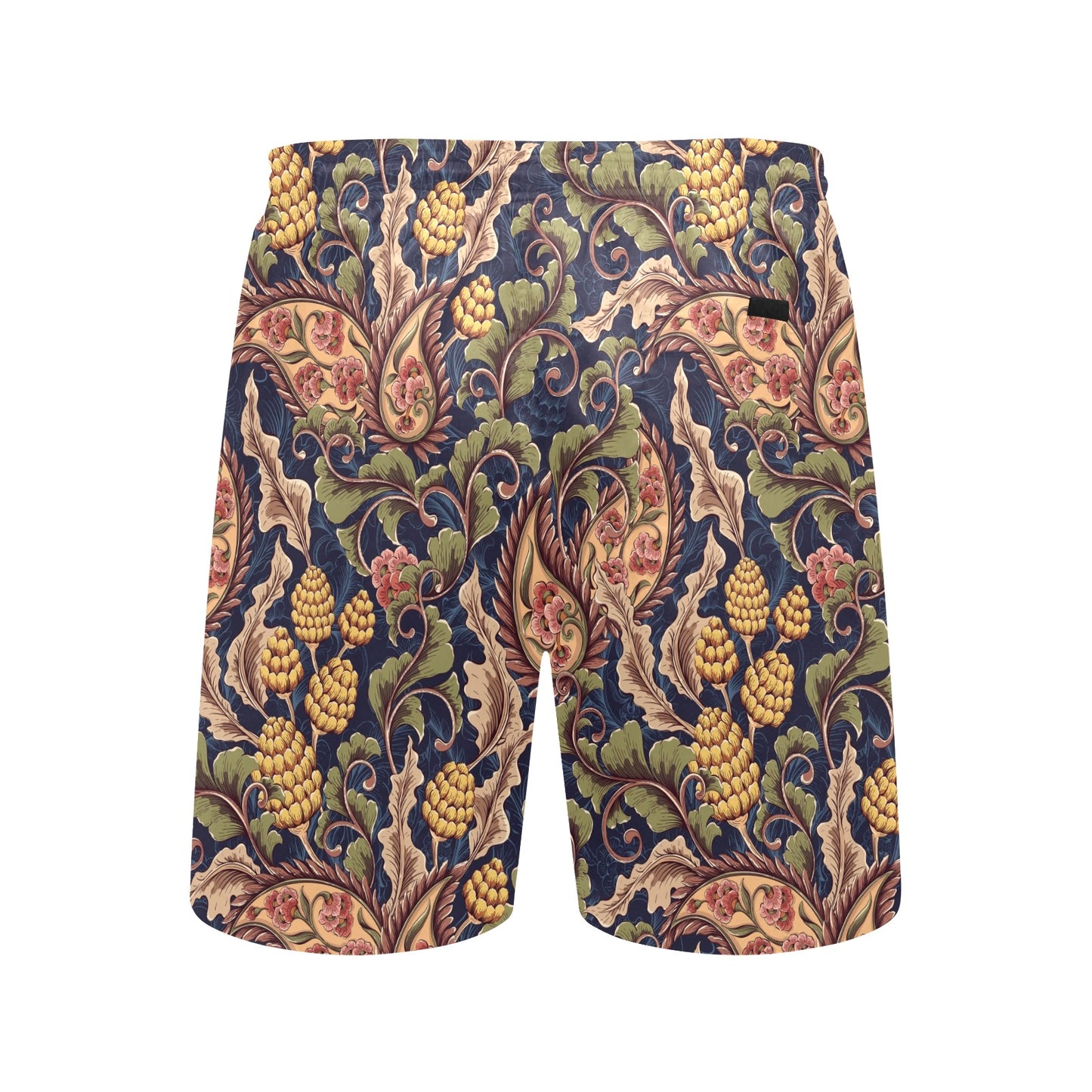 Floral Vintage Classic Print Men's Swim Trunks Beach Shorts