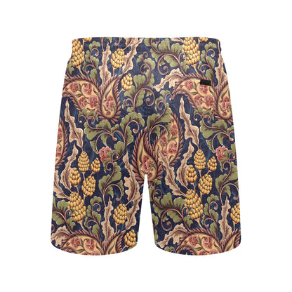 Floral Vintage Classic Print Men's Swim Trunks Beach Shorts