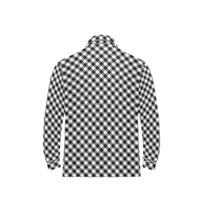 Gingham Print Design LKS402 Long Sleeve Polo Shirt For Men's