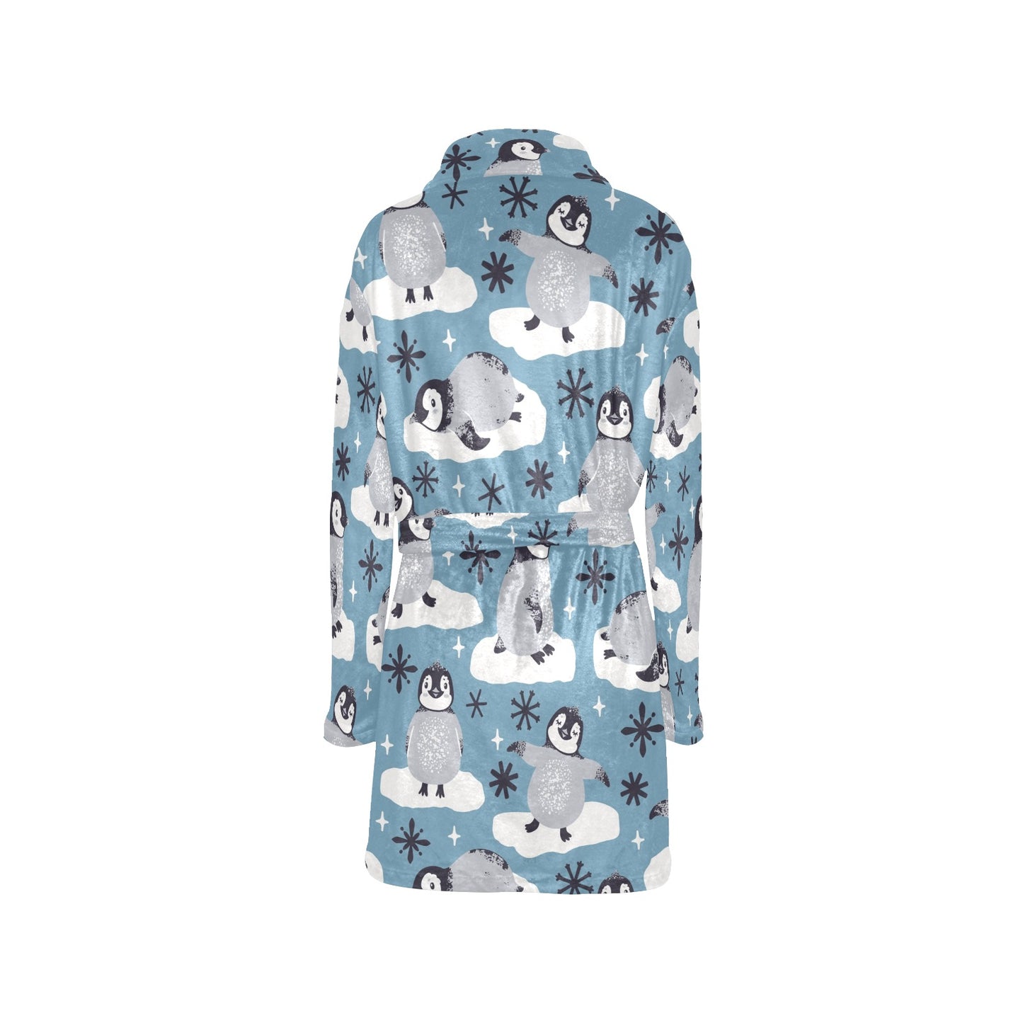 Penguin Pattern Print Design A05 Women's Fleece Robe