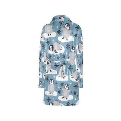 Penguin Pattern Print Design A05 Women's Fleece Robe