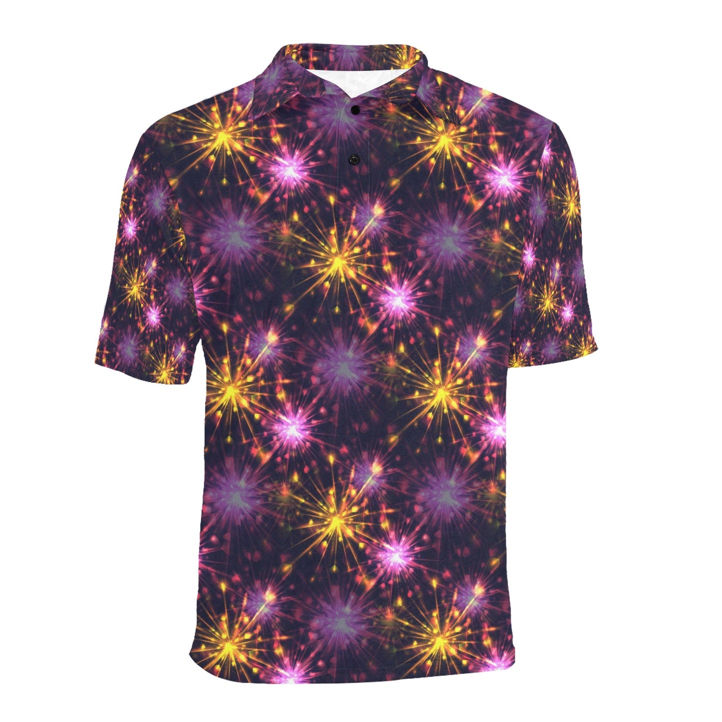 Firework Print Design LKS303 Men Polo Shirt