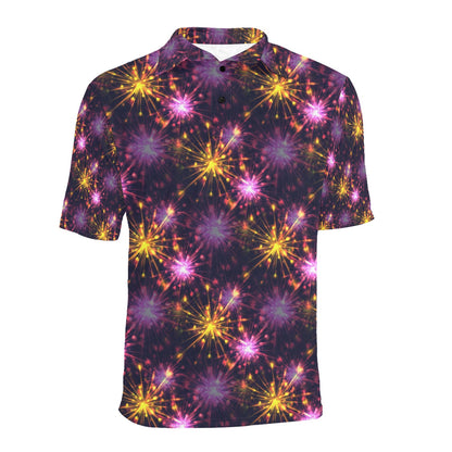 Firework Print Design LKS303 Men Polo Shirt