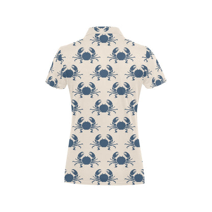 Crab Pattern Print Design 02 Women's Polo Shirt