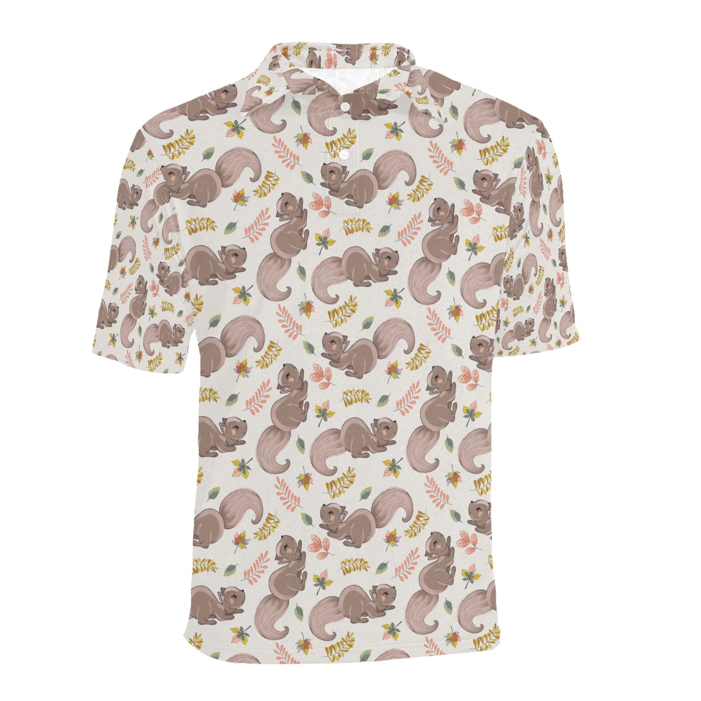 Squirrel Print Design LKS307 Men Polo Shirt