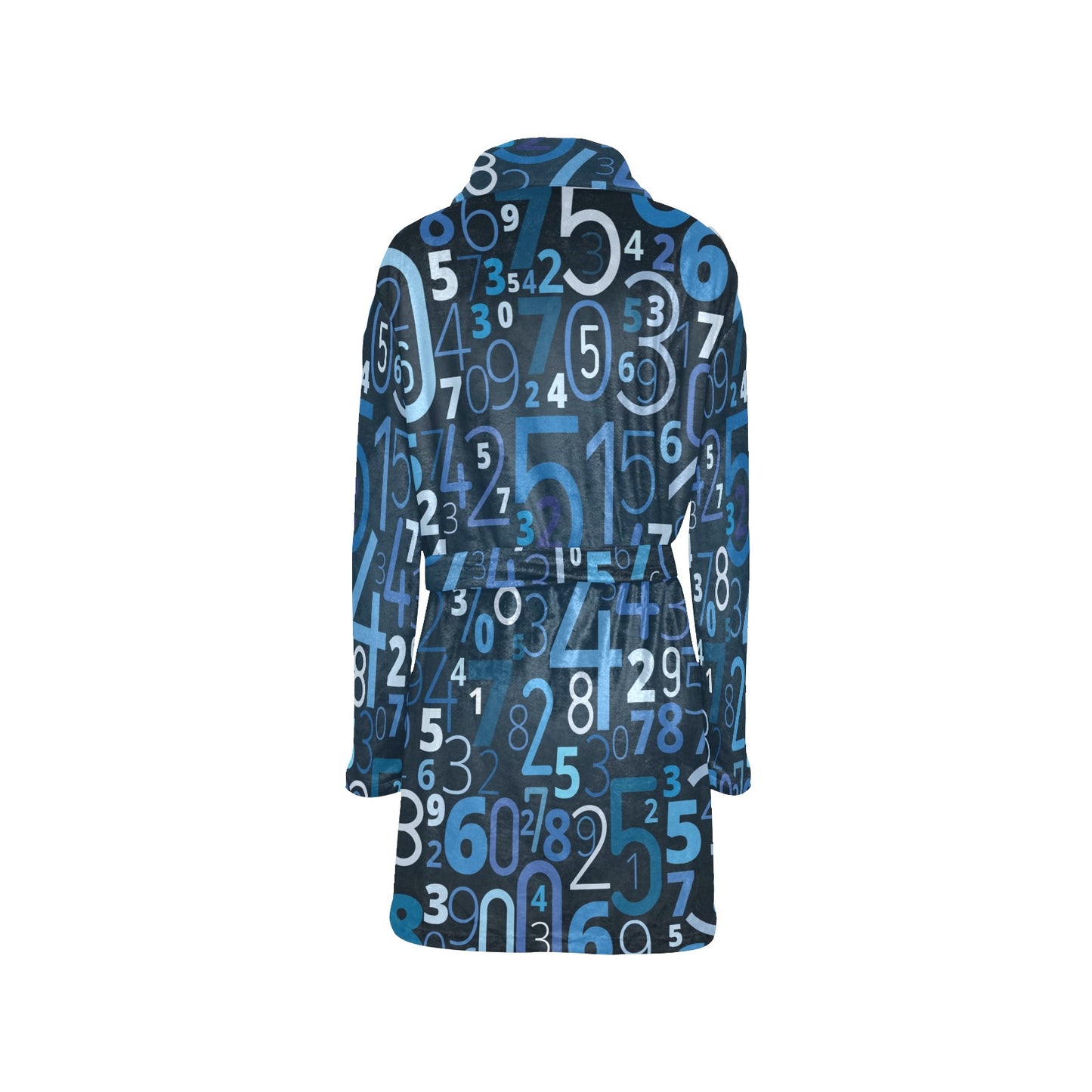 Number Pattern Print Design A02 Women's Fleece Robe