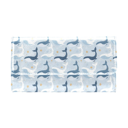 Whale Print Design LKS305 Women's Trifold Wallet