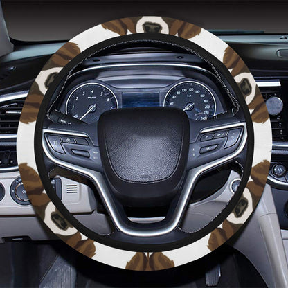 St Bernards Print Design LKS301 Steering Wheel Cover with Elastic Edge