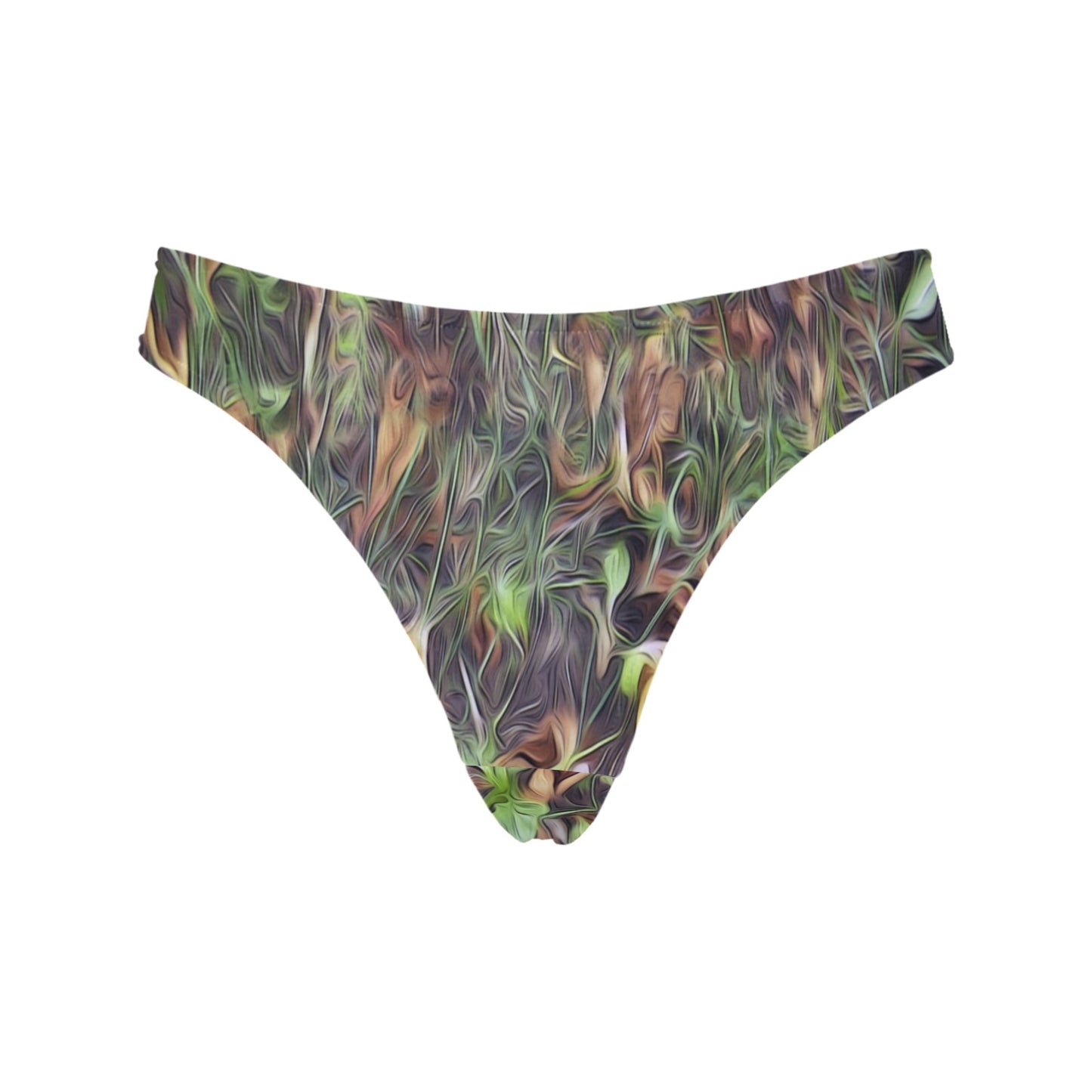 Camouflage Realistic Tree Print Women's Thongs