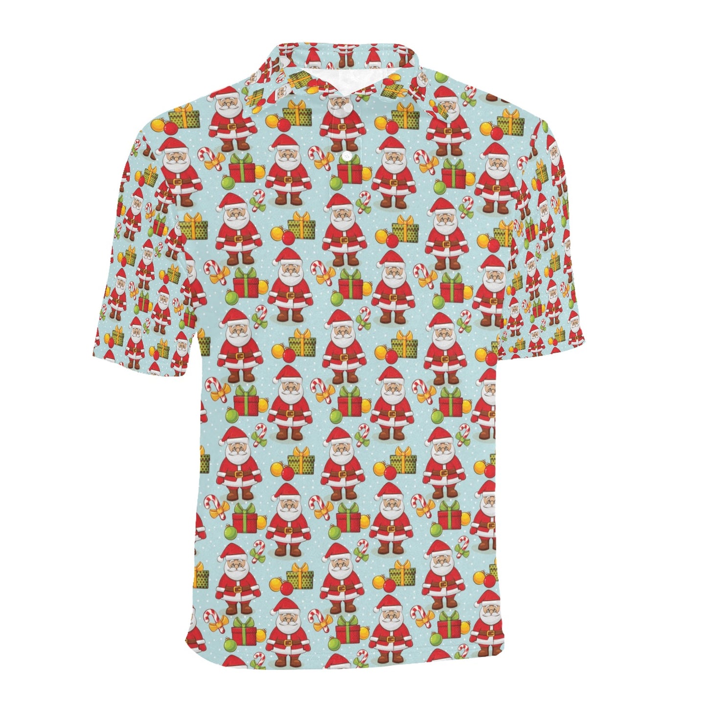Santa Christmas Themed Print Design LKS303 Men Polo Shirt