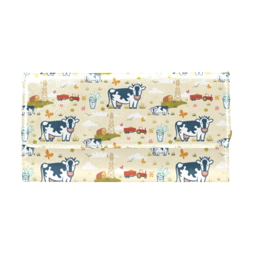 Cow Farm Design Print Women's Trifold Wallet