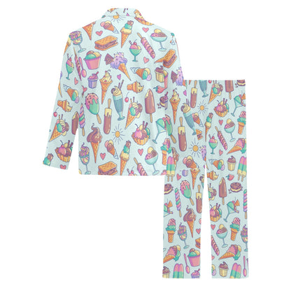 Ice Cream Pattern Print Design IC02 Men's Long Pajama Set