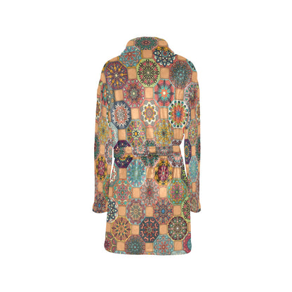 Boho Pattern Print Design 07 Women's Fleece Robe