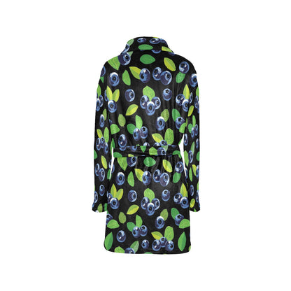 Blueberry Pattern Print Design BB03 Women's Fleece Robe