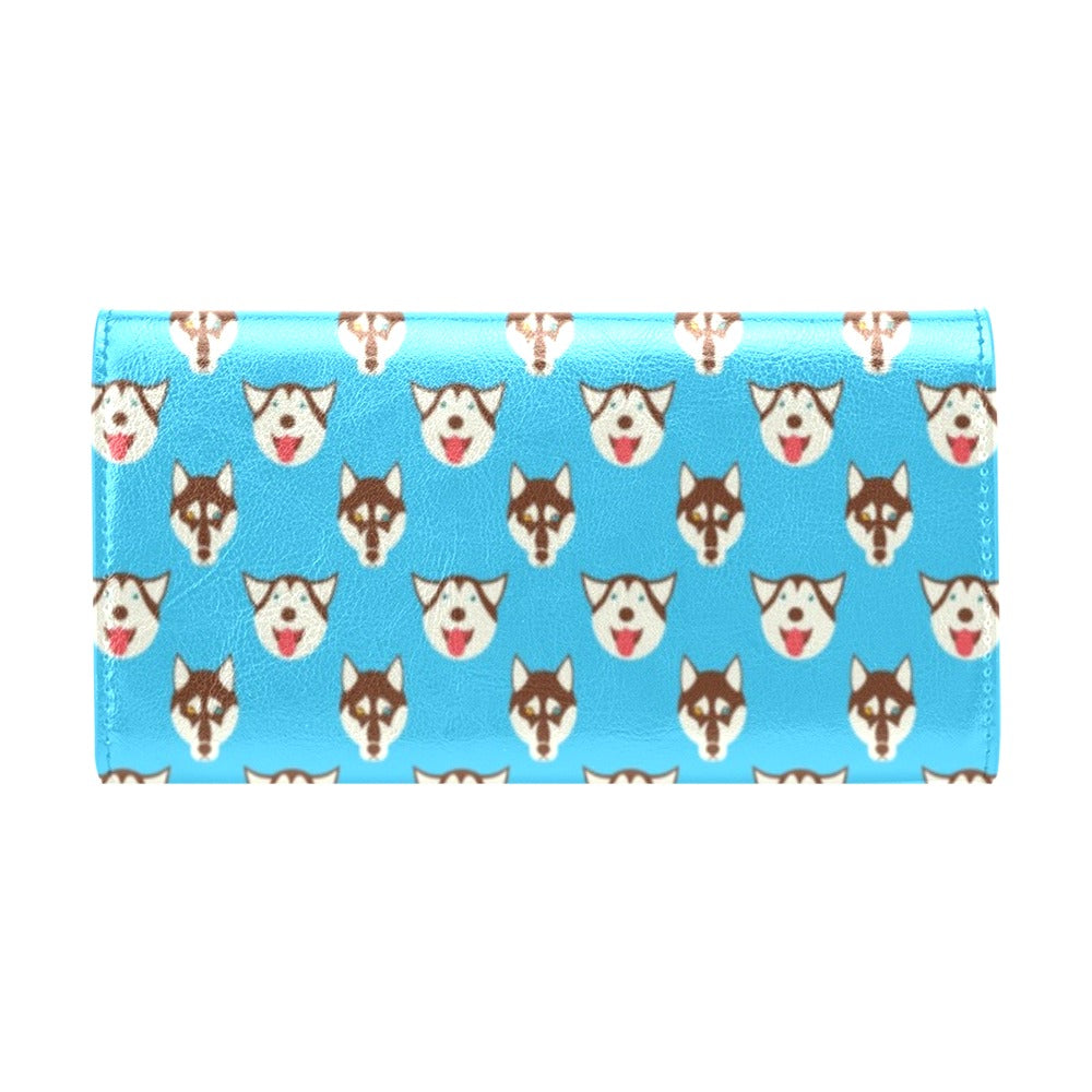 Siberian Huskies Print Design LKS306 Women's Trifold Wallet