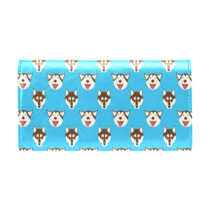 Siberian Huskies Print Design LKS306 Women's Trifold Wallet