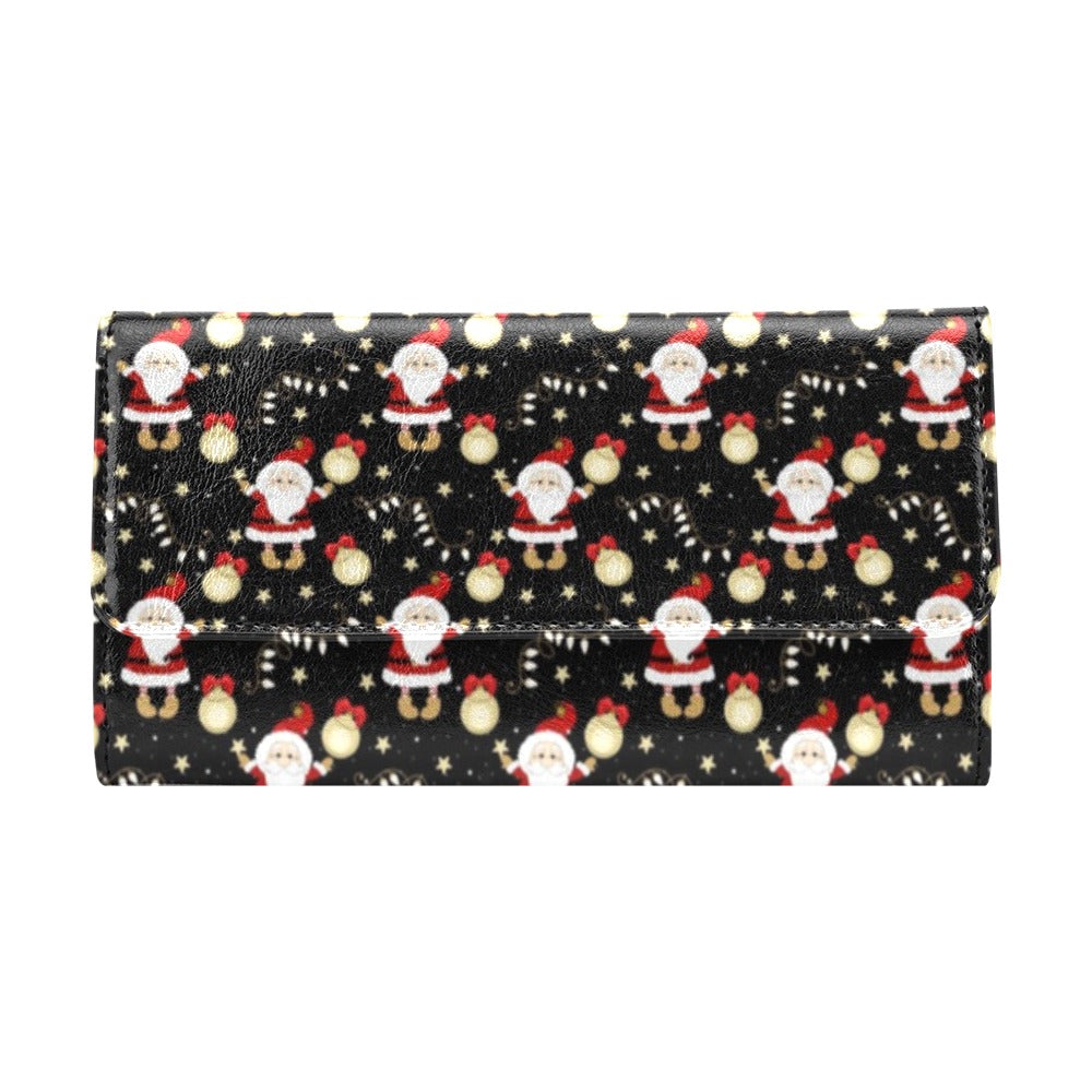 Santa Christmas Themed Print Design LKS307 Women's Trifold Wallet